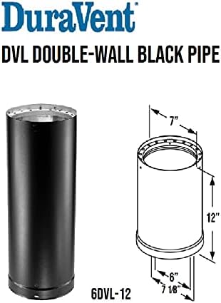 Superior DuraVent DVL Black 12 Inch Pipe Length - 6DVL-12