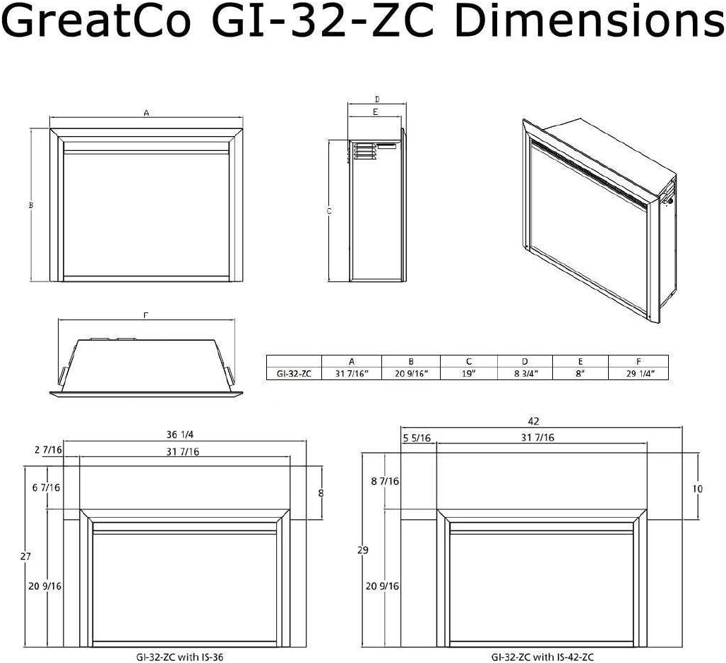 Simplifire 32" Electric Insert GI-32-ZC