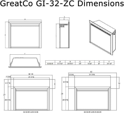 Simplifire 32" Electric Insert GI-32-ZC