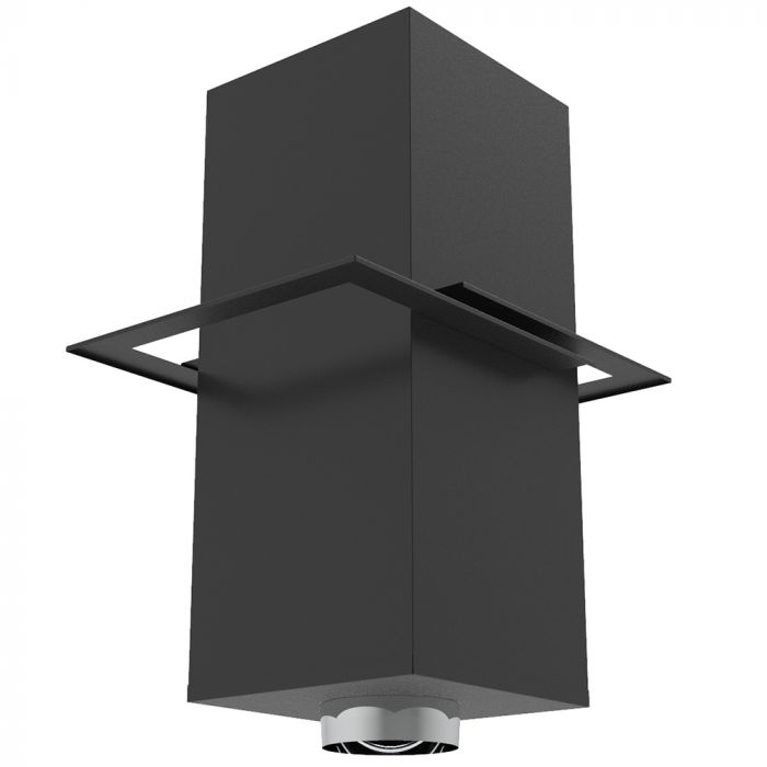 Superior 6 Inch Diameter Wood Burning Black Standard Ceiling Support For Freestanding Stoves - 6SPBSCS