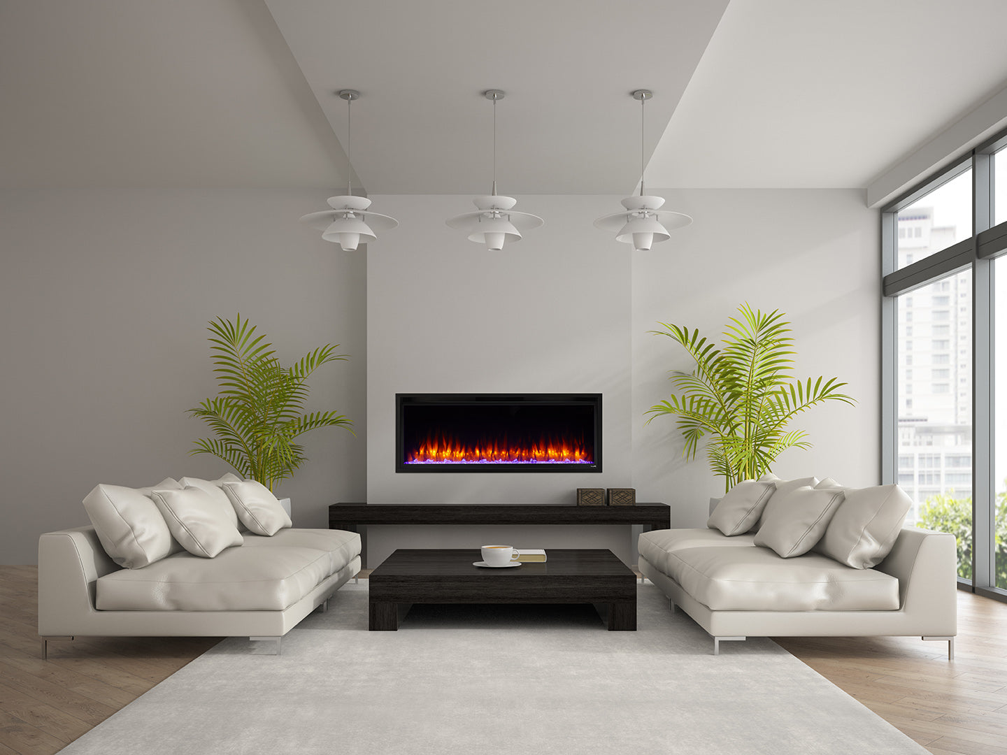 SimpliFire Allusion 50 inch Platinum Electric Fireplaces - SF-ALLP50-BK