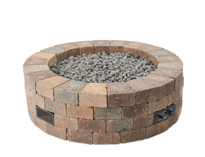 The Outdoor GreatRoom Bronson Block 52-Inch Round Fire Pit Kit with 42-Inch Crystal Fire Burner - BRON52-K