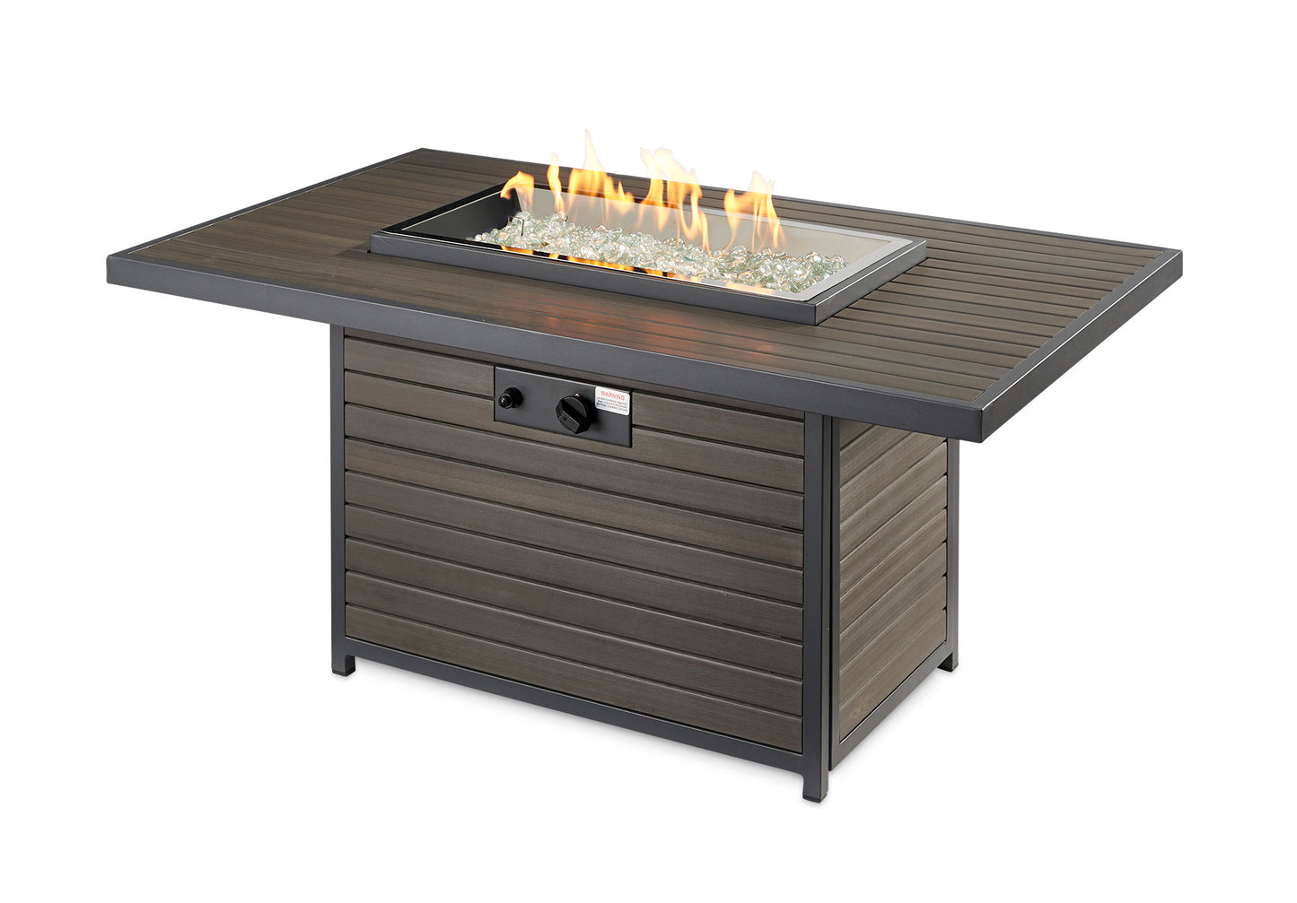 The Outdoor GreatRoom Brooks Rectangular Gas Fire Pit Table - BRK-1224-19-K