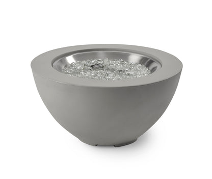 The Outdoor GreatRoom Company Cove 29-Inch Round Gas Fire Pit Bowl with 20-Inch Crystal Fire Burner - Natural Grey - CV-20