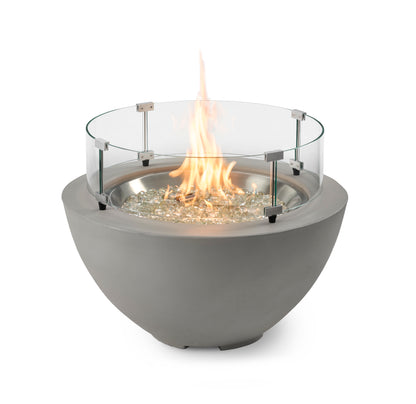 The Outdoor GreatRoom Company Cove 29-Inch Round Gas Fire Pit Bowl with 20-Inch Crystal Fire Burner - Natural Grey - CV-20