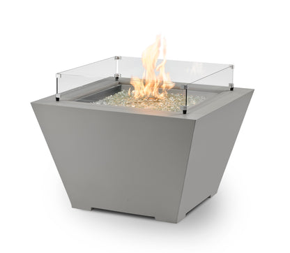 The Outdoor GreatRoom Company Cove 37-Inch Square Propane Gas Fire Pit Bowl with 24-Inch Crystal Fire Burner - Natural Grey - CV-2424