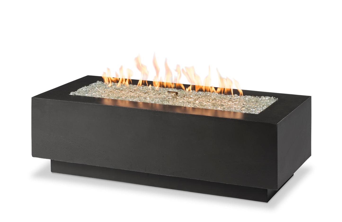 The Outdoor GreatRoom Company Cove 54-Inch Linear Propane Gas Fire Pit Table with 42-Inch Crystal Fire Burner - Midnight Mist - CV-54MM