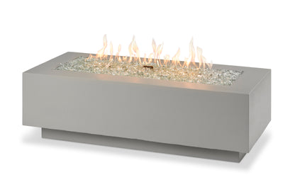 The Outdoor GreatRoom Company Cove 54-Inch - Natural Grey Linear Gas Fire Pit Table with 42-Inch Crystal Fire Burner - CV-54