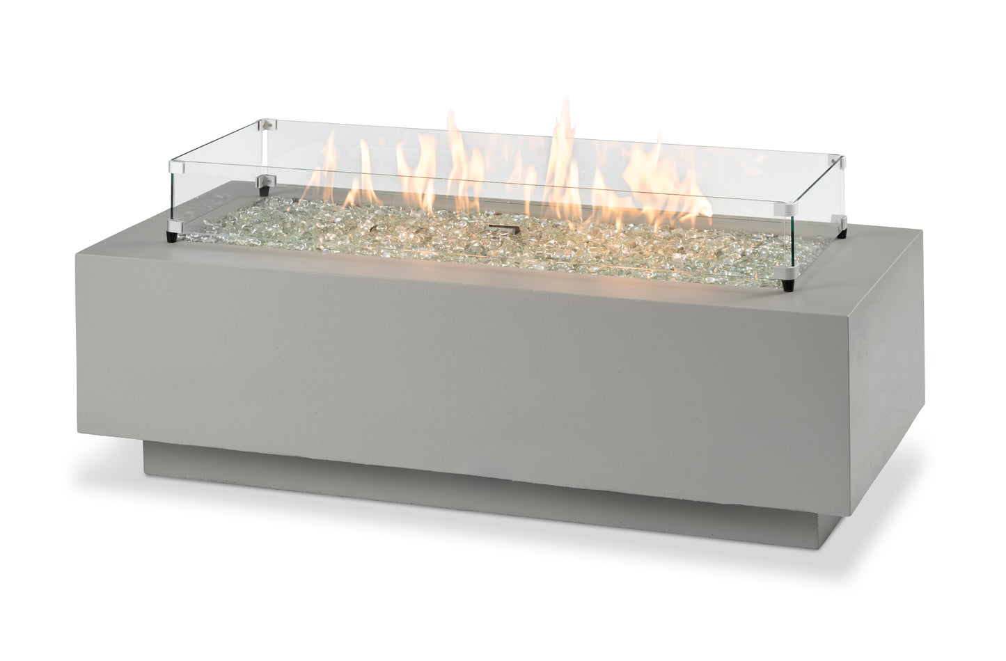 The Outdoor GreatRoom Company Cove 54-Inch - Natural Grey Linear Gas Fire Pit Table with 42-Inch Crystal Fire Burner - CV-54