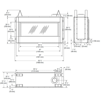 Superior 43 Inch Direct Vent Contemporary Linear Gas Fireplace - DRL4543