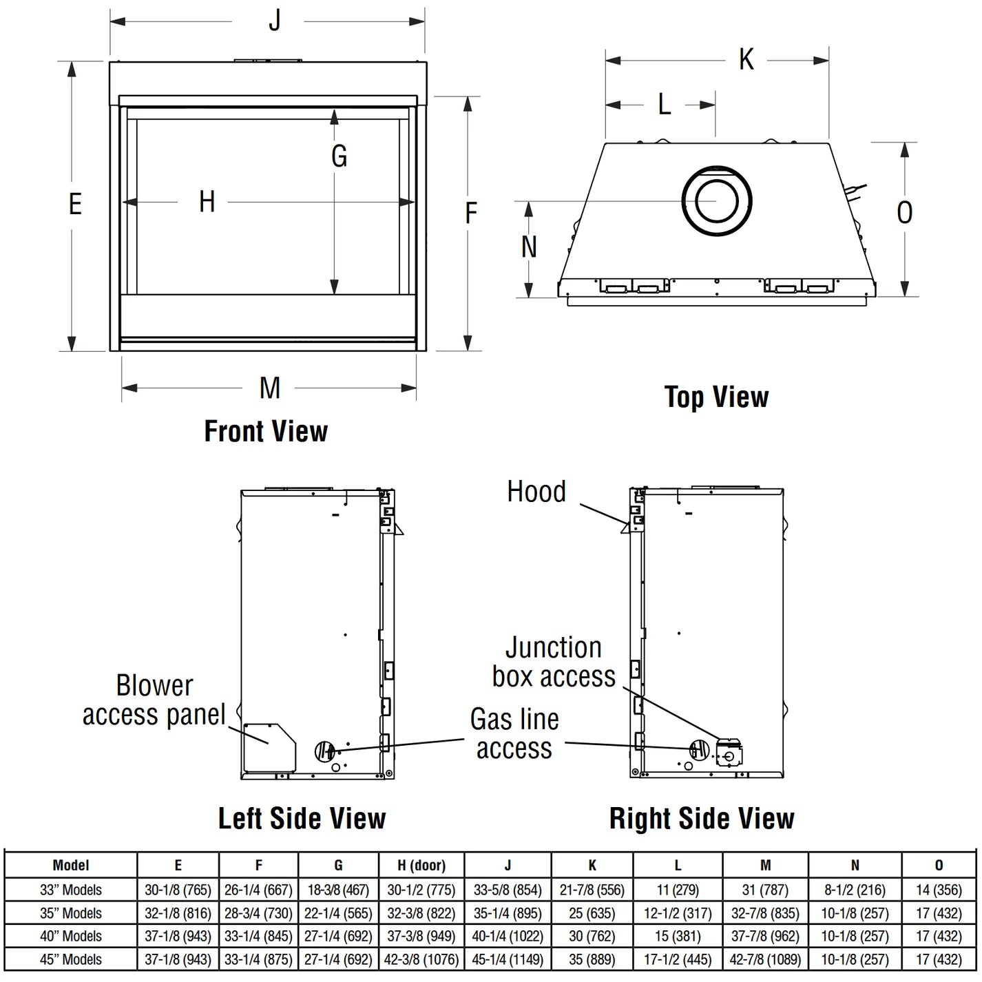 Superior 33 Inch Direct Vent Traditional Gas Fireplace - DRT2033