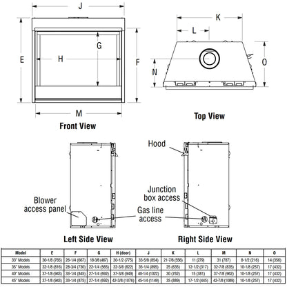 Superior 33 Inch Direct Vent Traditional Gas Fireplace - DRT2033