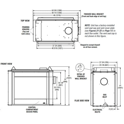 Superior 40 Inch Direct Vent Traditional See-Thru Gas Fireplace - DRT40ST