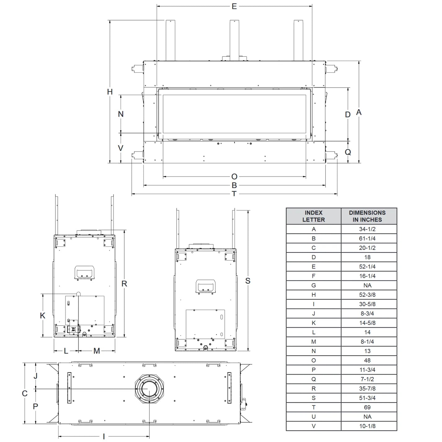 Empire Boulevard 48 Inch Direct Vent See-Thru Fireplace - DVLL48SP90