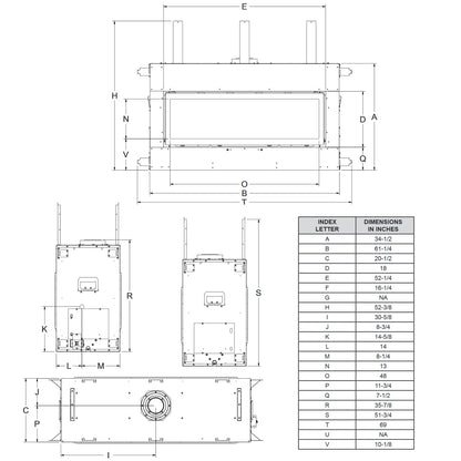 Empire Boulevard 48 Inch Direct Vent See-Thru Fireplace - DVLL48SP90