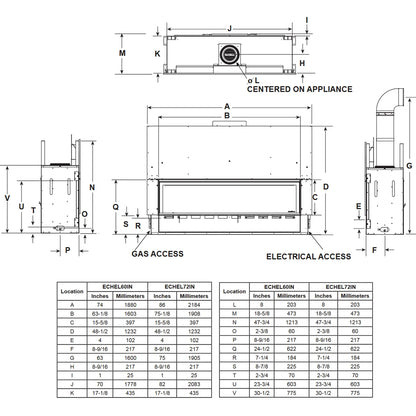 Majestic Echelon II 72 Linear Direct Vent Gas Fireplace - ECHEL72IN-C