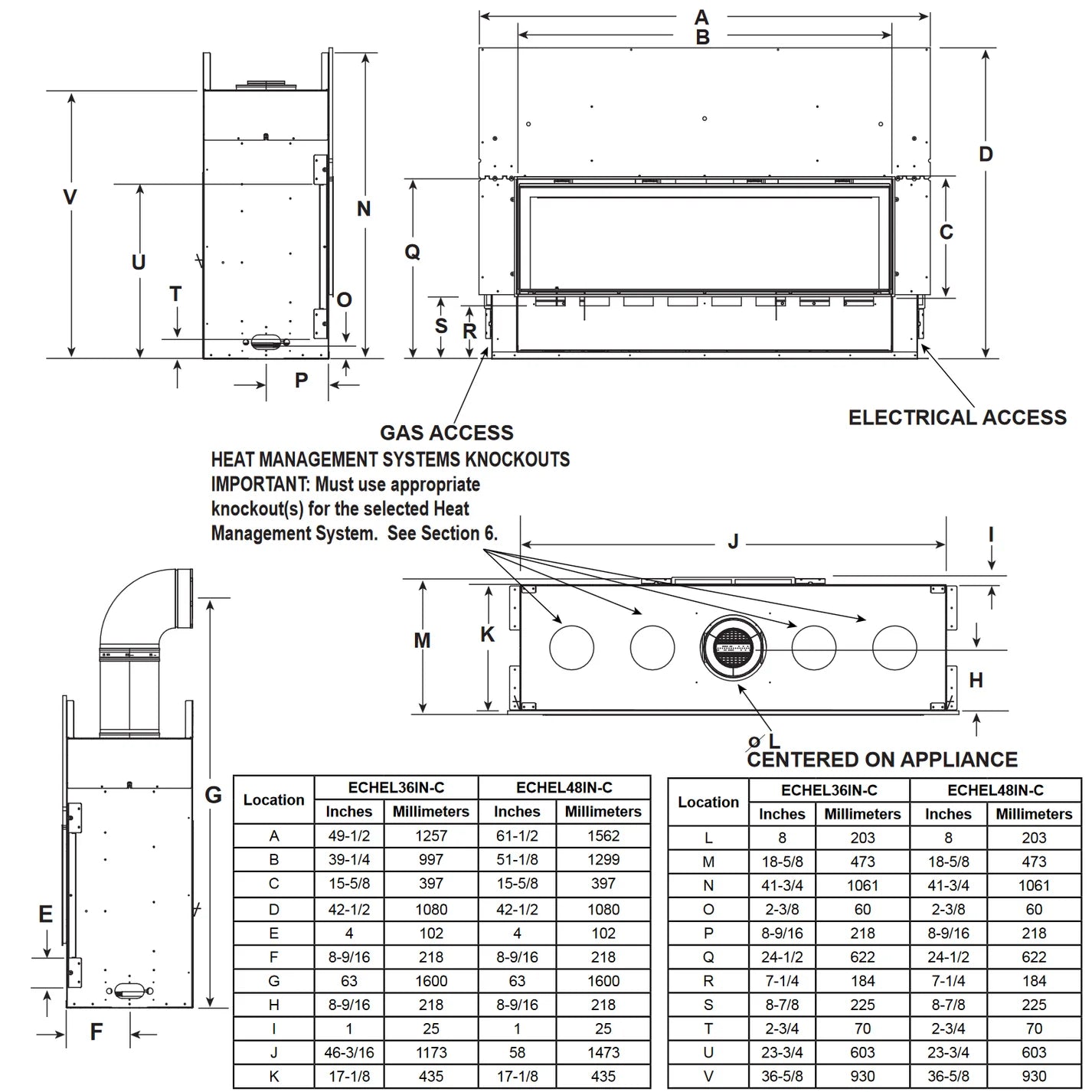 Majestic Echelon II 48 Linear Gas Fireplace - ECHEL48IN-C