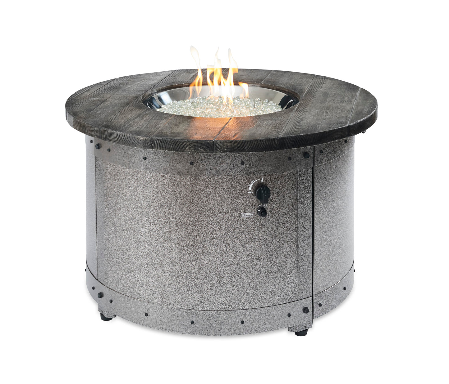 The Outdoor GreatRoom Company Edison 41-Inch Round Gas Fire Pit Table with 20-Inch Crystal Fire Burner - ED-20