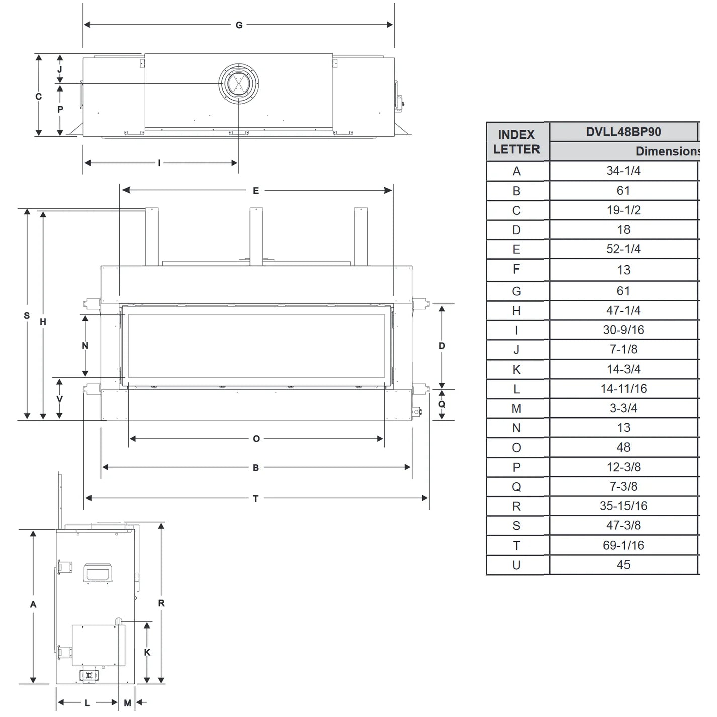 Empire Boulevard 48 Inch Linear Contemporary Direct Vent Fireplace - DVLL48BP92