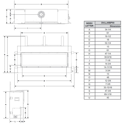 Empire Boulevard 48 Inch Linear Contemporary Direct Vent Fireplace - DVLL48BP92