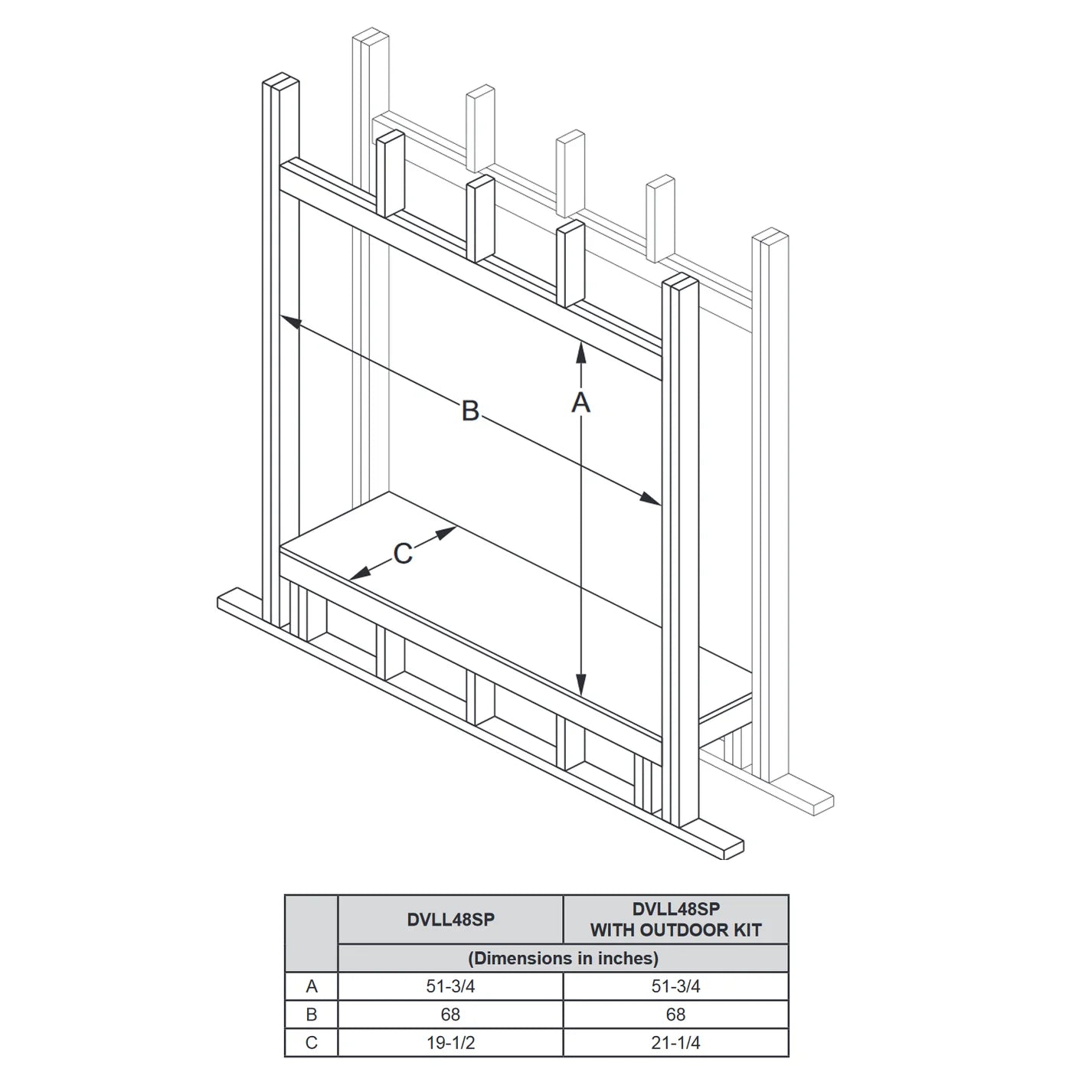 Empire Boulevard 48 Inch Direct Vent See-Thru Fireplace - DVLL48SP90