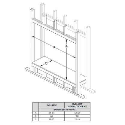 Empire Boulevard 48 Inch Direct Vent See-Thru Fireplace - DVLL48SP90