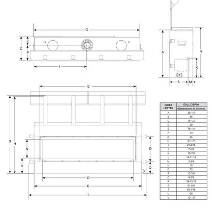 Empire Boulevard 72 Inch Linear Contemporary Direct Vent Fireplace - DVLL72BP90