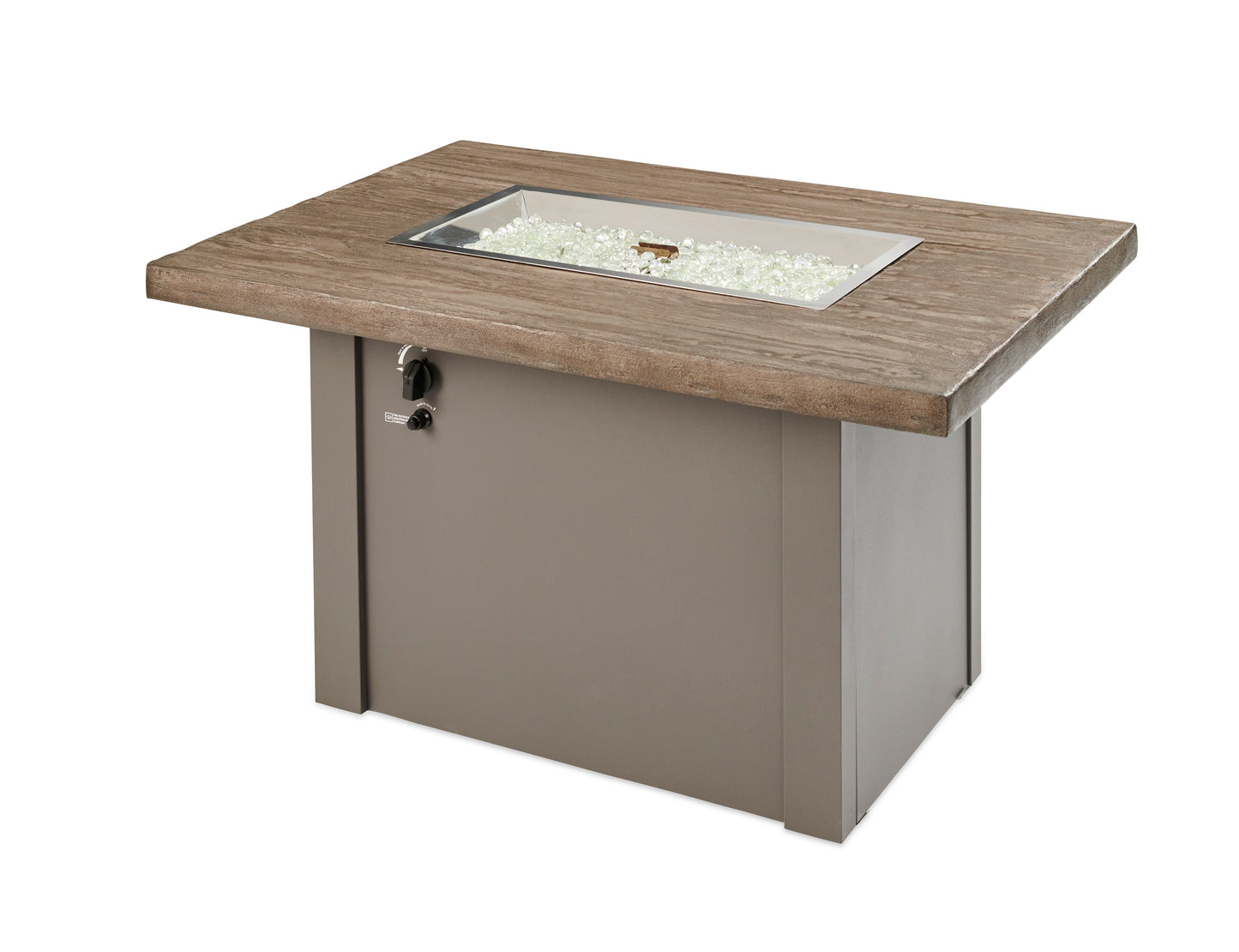 The Outdoor GreatRoom Driftwood Havenwood Rectangular Gas Fire Pit Table - HVDG-1224-K