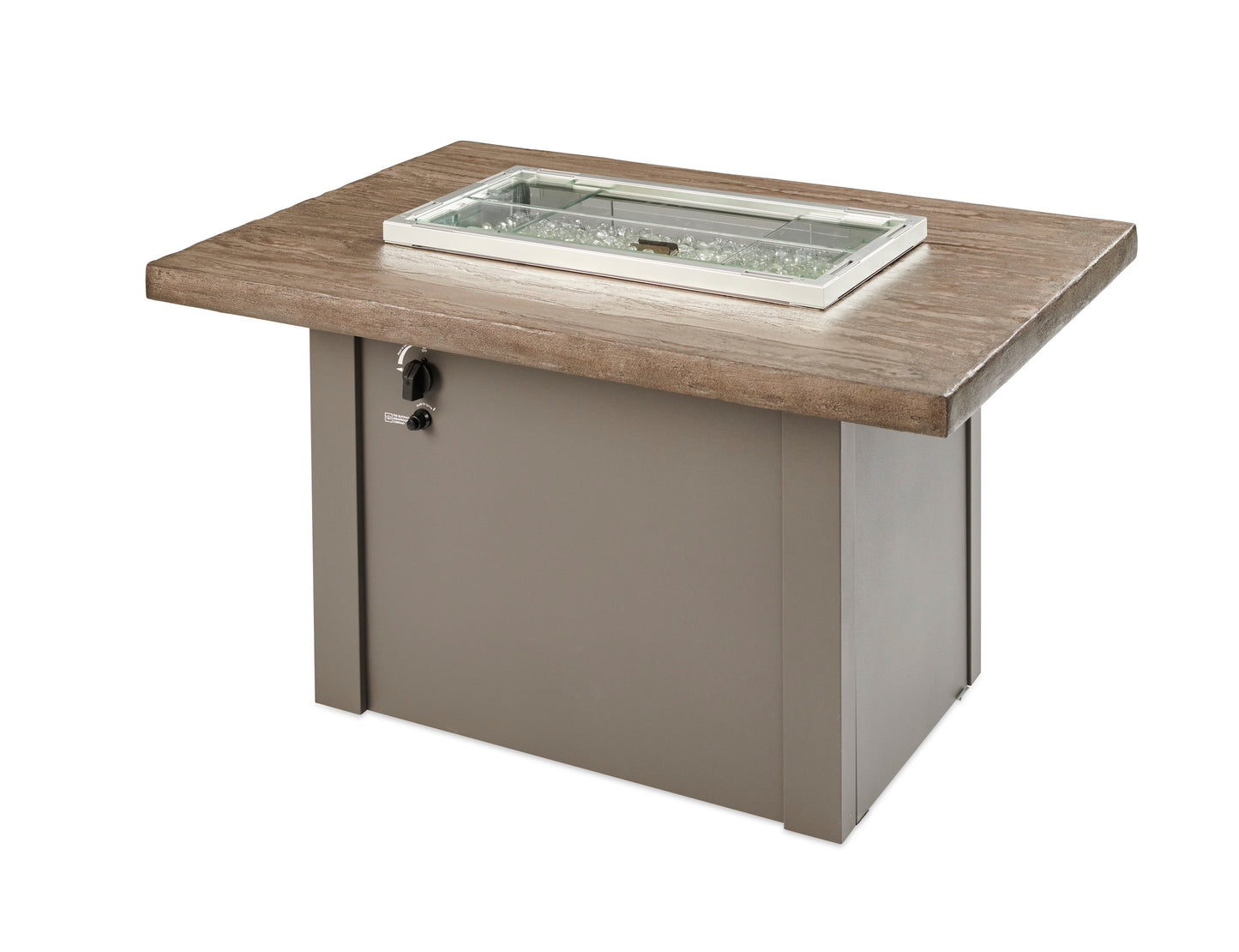 The Outdoor GreatRoom Driftwood Havenwood Rectangular Gas Fire Pit Table - HVDG-1224-K