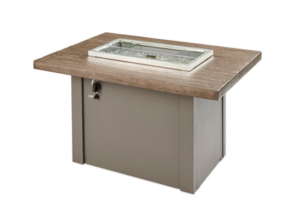 The Outdoor GreatRoom Driftwood Havenwood Rectangular Gas Fire Pit Table - HVDG-1224-K