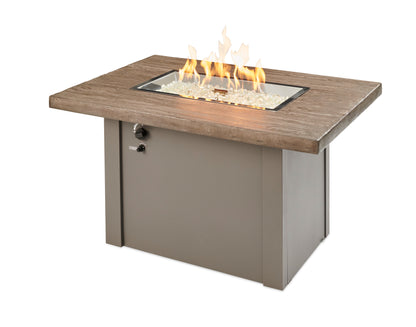 The Outdoor GreatRoom Driftwood Havenwood Rectangular Gas Fire Pit Table - HVDG-1224-K