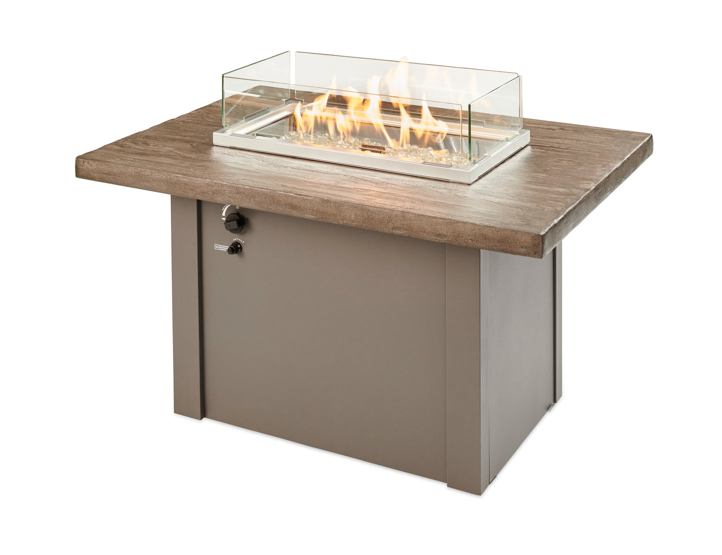 The Outdoor GreatRoom Driftwood Havenwood Rectangular Gas Fire Pit Table - HVDG-1224-K