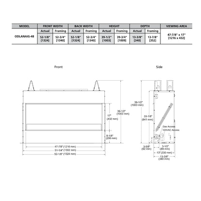 Majestic Lanai 48 Inch Outdoor Linear Gas Fireplace - ODLANAIG-48