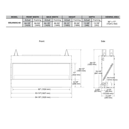 Majestic Lanai 60 inch Outdoor Linear Gas Fireplace - ODLANAIG-60