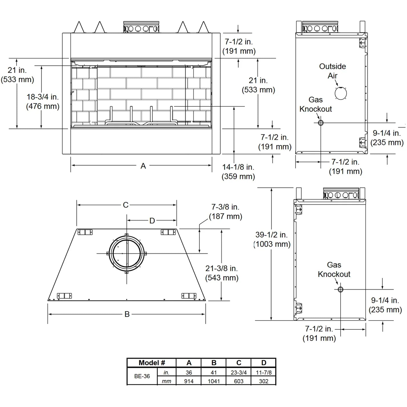 Majestic Royalton 36 Radiant Wood Burning Fireplace - BE36