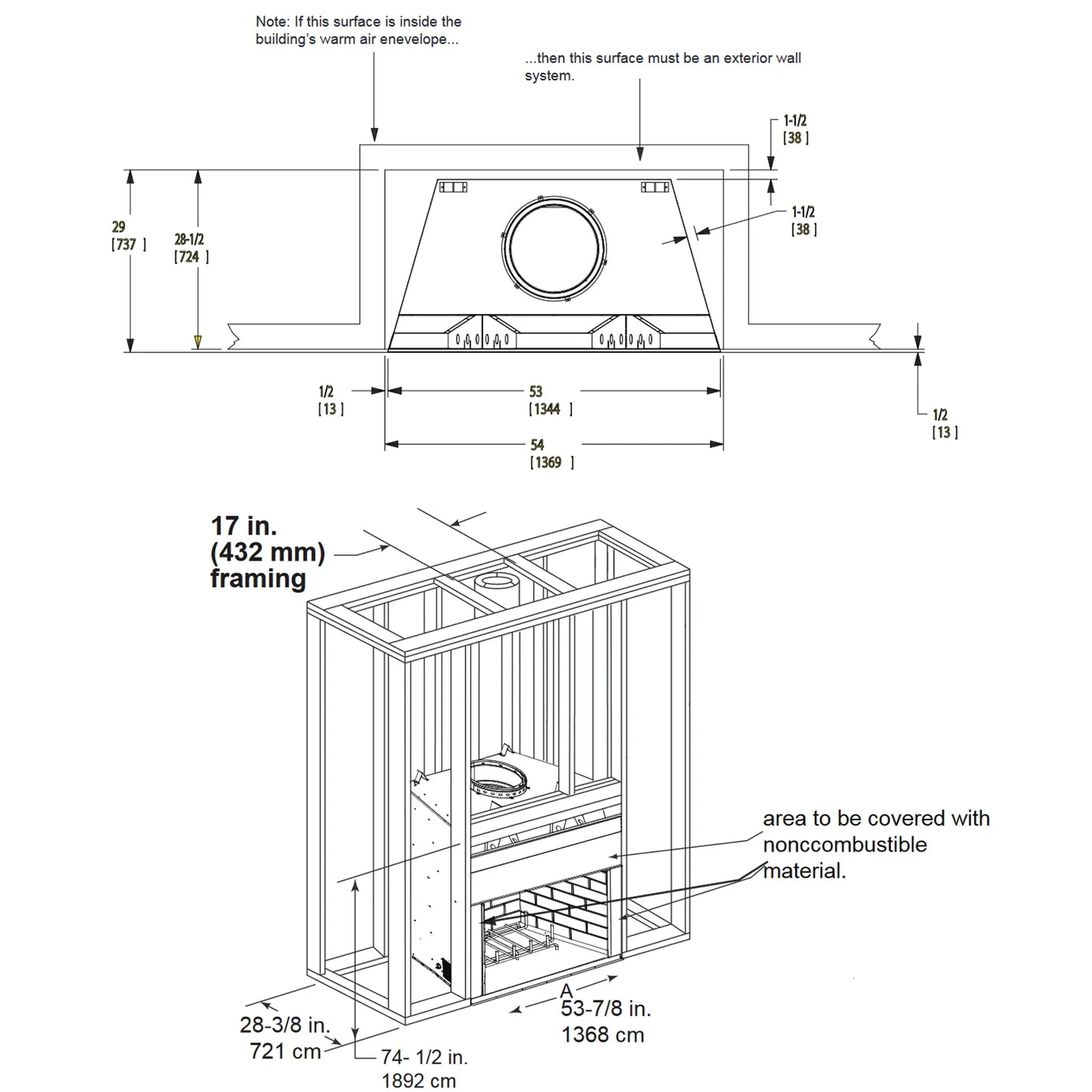 Majestic Castlewood 42 Outdoor Wood Burning Fireplace - ODCASTLEWD-42