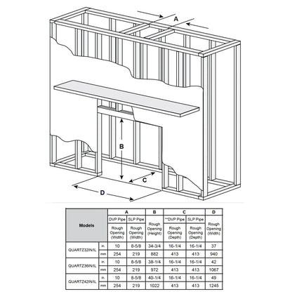 Majestic Quartz 36 Direct Vent Gas Fireplace - QUARTZ36