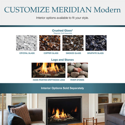 Majestic 36 Meridian Modern Gas Fireplace with IntelliFire Touch Ignition - MER36MN