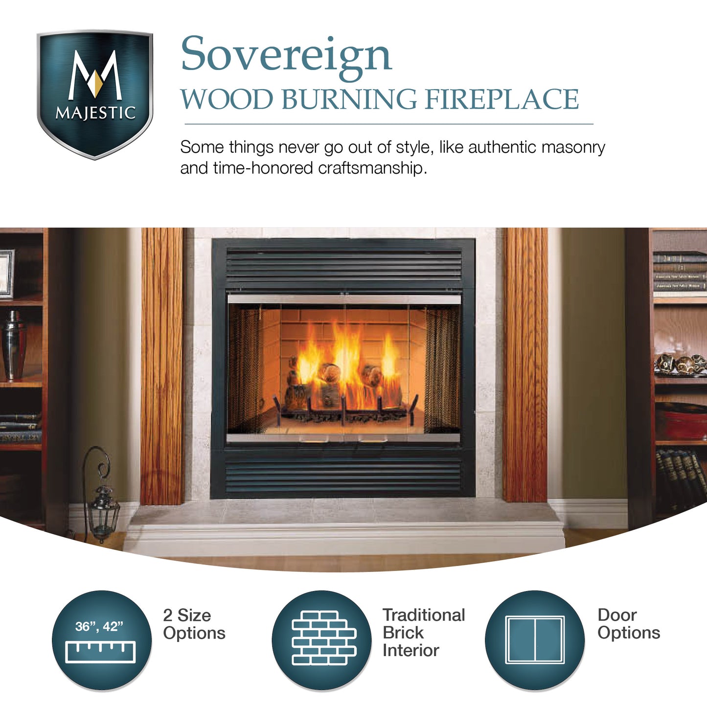 Majestic Sovereign 36 Wood Burning Fireplace - SA36