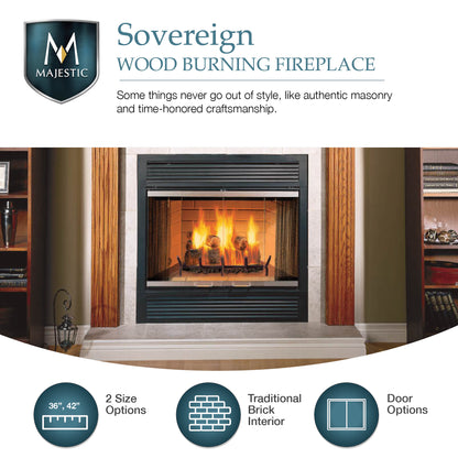 Majestic Sovereign 36 Wood Burning Fireplace - SA36