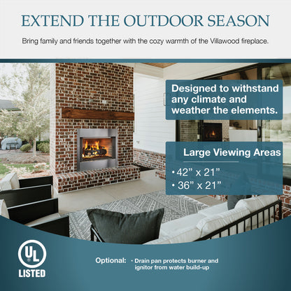 Majestic Villawood Outdoor Wood Burning Fireplace - ODVILLA