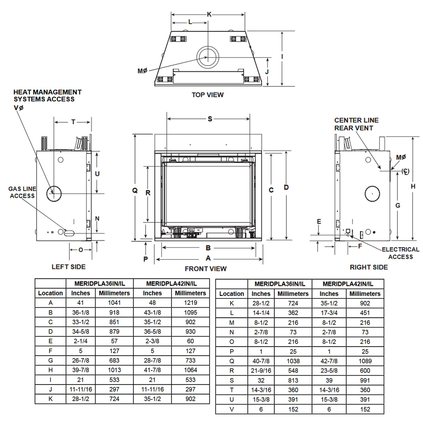 Majestic Meridian Platinum 42 Direct Vent Gas Fireplace - MERIDPLA42