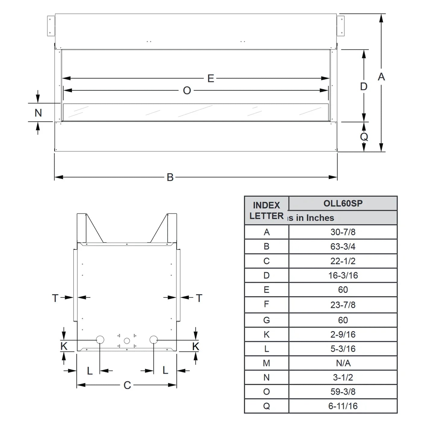 Empire Carol Rose 60 Inch See-Through Outdoor Linear Fireplaces - OLL60SP12S