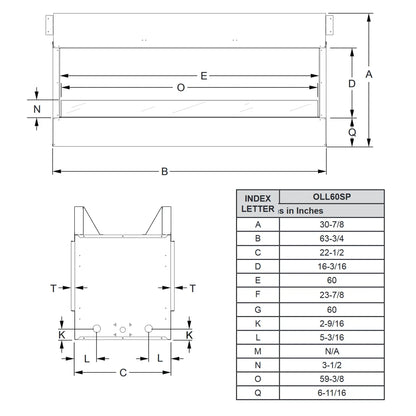 Empire Carol Rose 60 Inch See-Through Outdoor Linear Fireplaces - OLL60SP12S