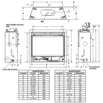 Majestic Quartz 32 Direct Vent Gas Fireplace - QUARTZ32