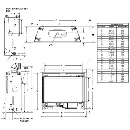 Majestic Quartz 36 Direct Vent Gas Fireplace - QUARTZ36