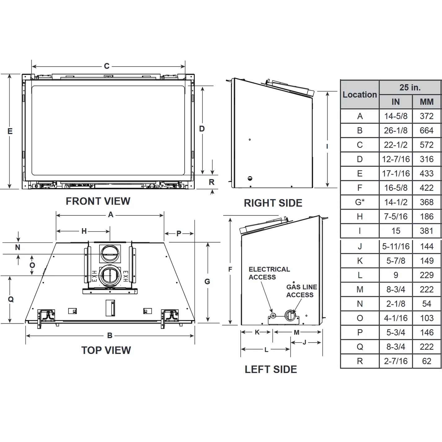 Majestic Ruby 25 Direct Vent Gas Insert - RUBY25