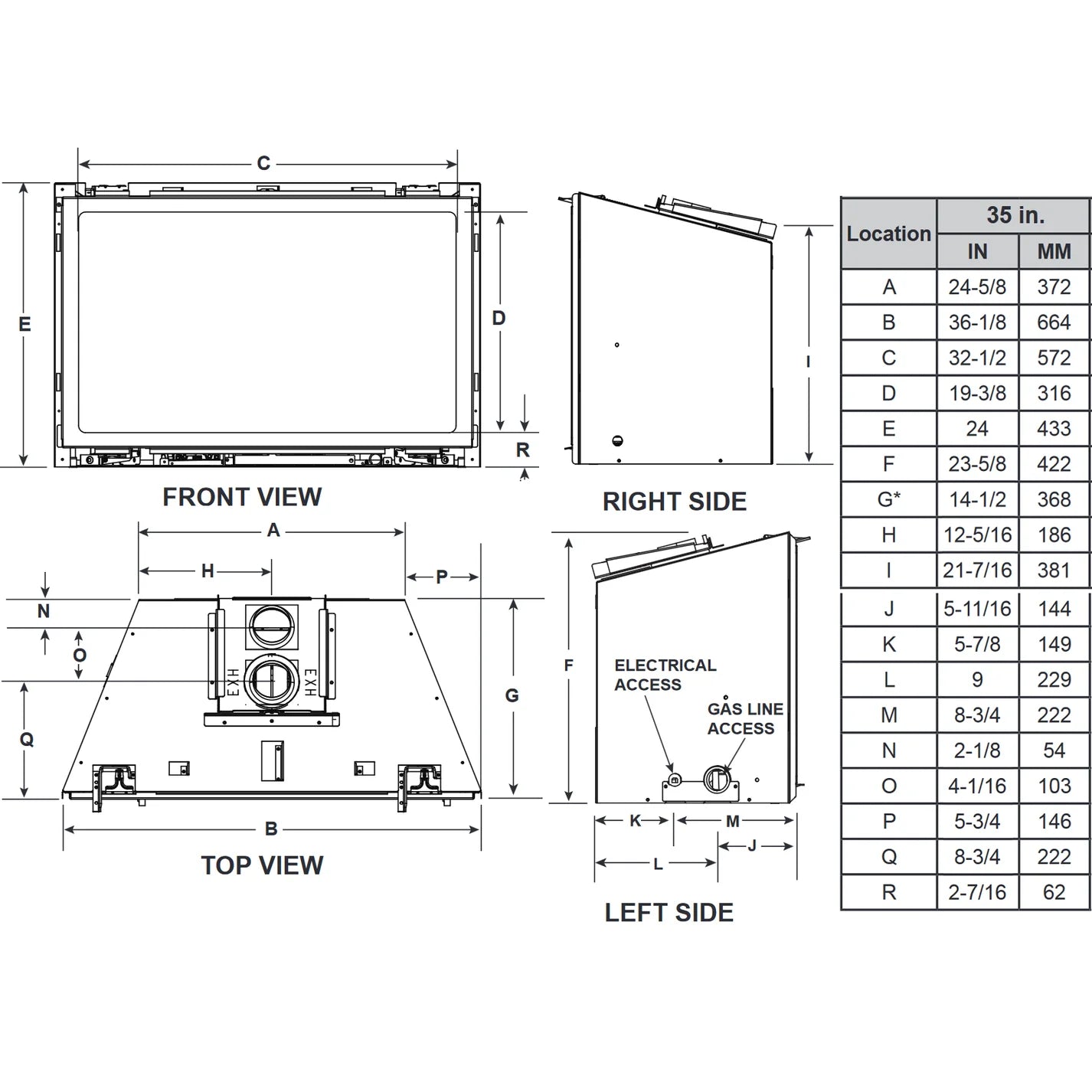 Majestic Ruby 35 Direct Vent Gas Insert - RUBY35