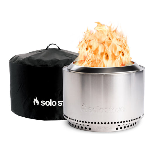 Solo Stove Canyon Smokeless Fire Pit Bundle In Stainless Steel - SSCYN-SD-2-SHELTER