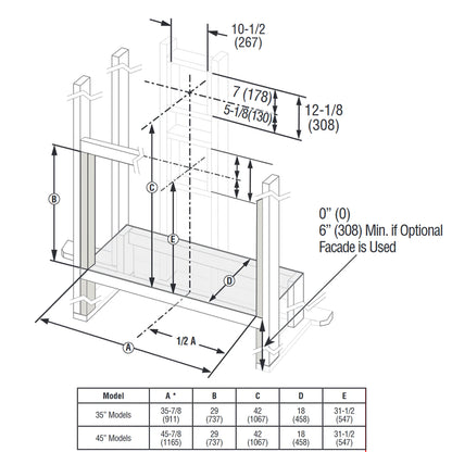 Superior 35 Inch Contemporary Linear Direct Vent Gas Fireplace - DRL2035